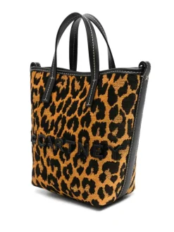 Borsa a secchio leopardo-jacquard