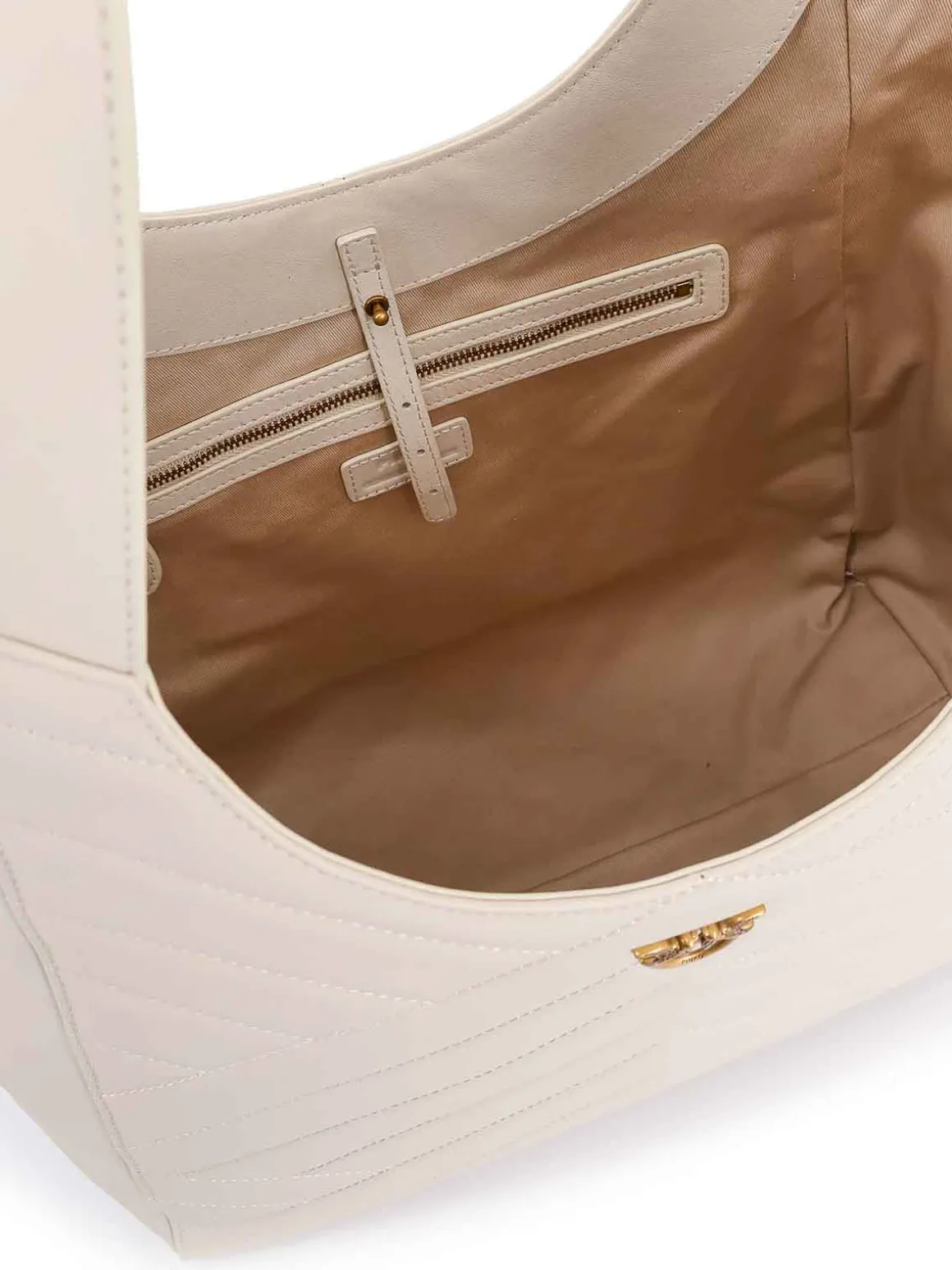 Borsa A Spalla In Pelle Impunturata