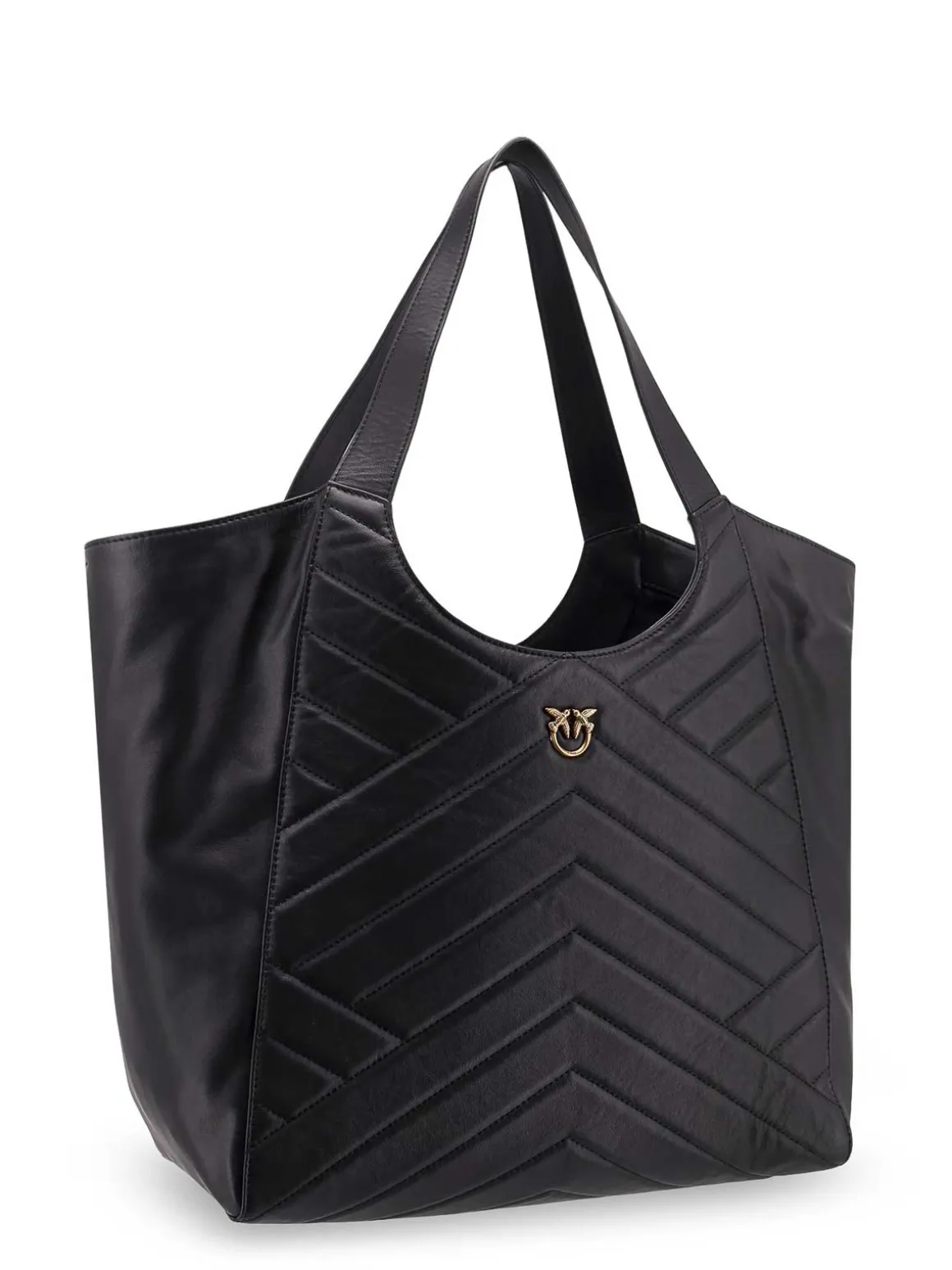 Borsa A Spalla In Pelle Impunturata