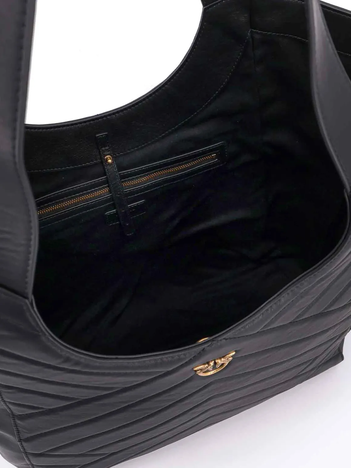 Borsa A Spalla In Pelle Impunturata