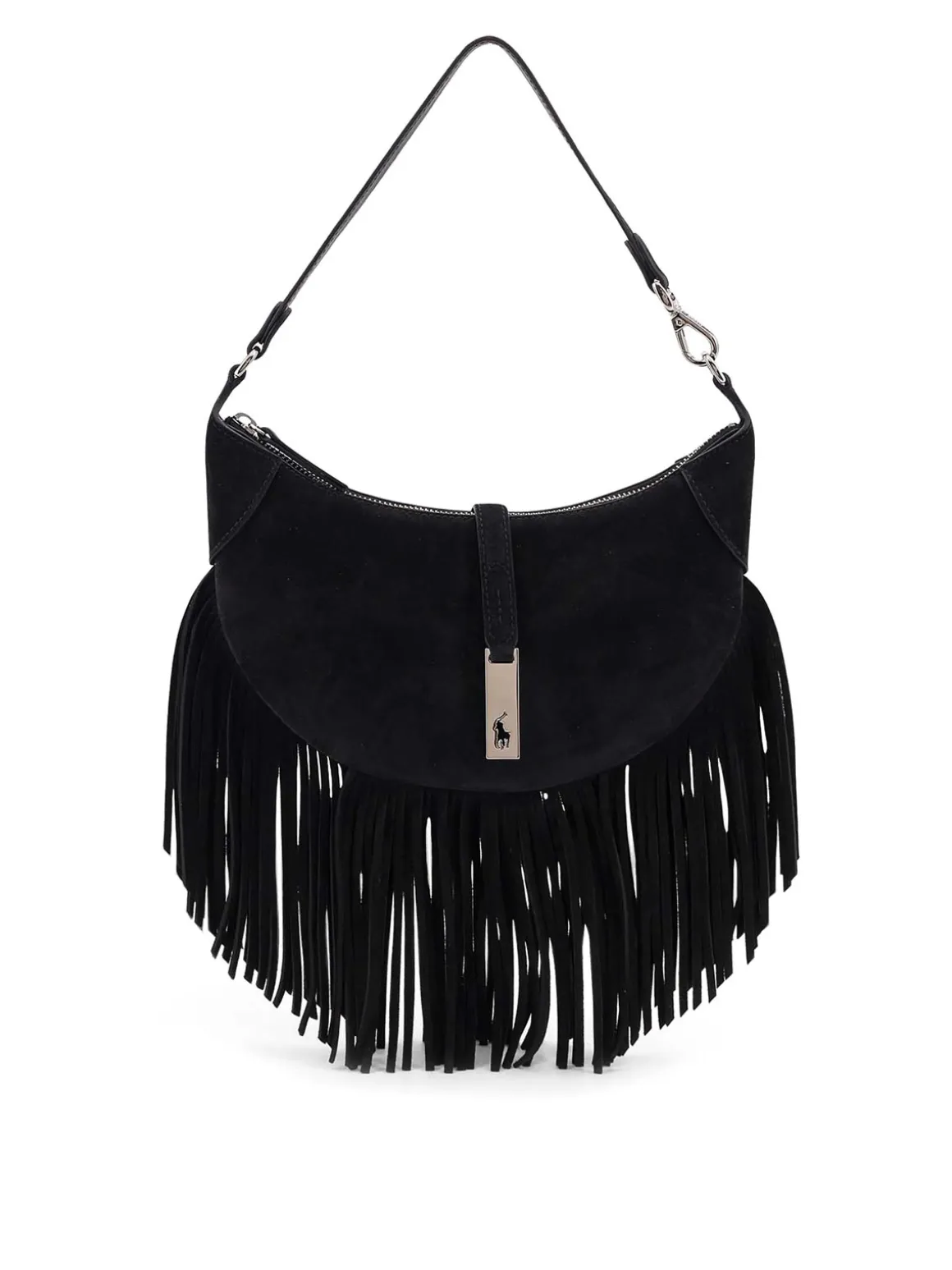 Borsa A Spalla In Suede Con Frange