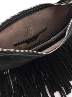 Borsa A Spalla In Suede Con Frange