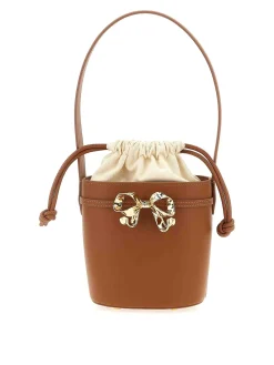 Borsa a tracolla a tracota in pelle marrone