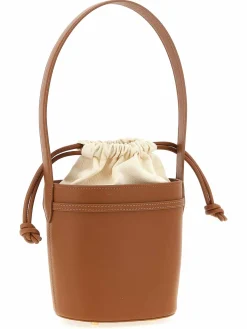 Borsa a tracolla a tracota in pelle marrone