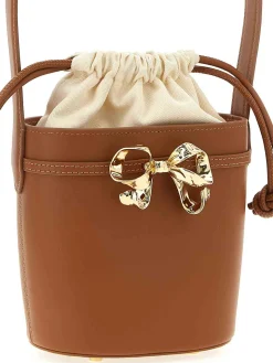 Borsa a tracolla a tracota in pelle marrone