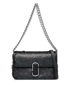 Borsa a tracolla con decorazione a paillettes