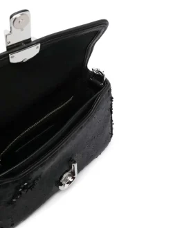 Borsa a tracolla con decorazione a paillettes
