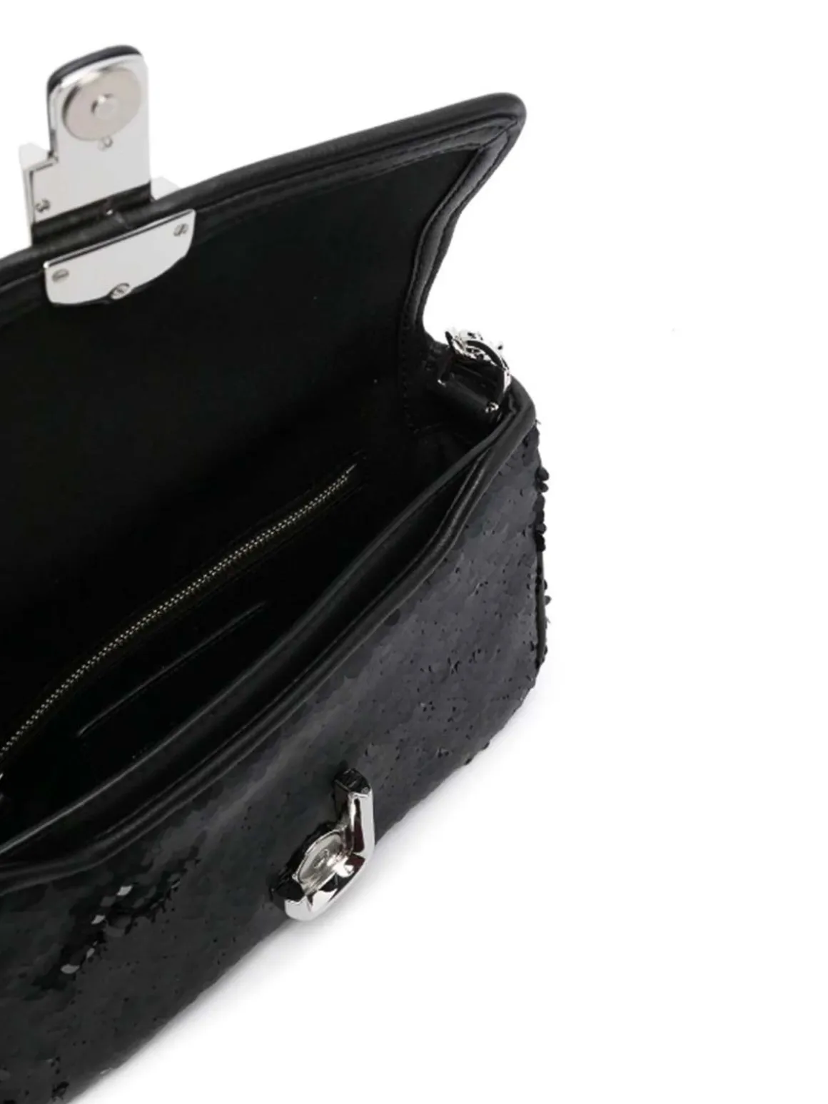 Borsa a tracolla con decorazione a paillettes