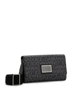 Borsa a tracolla con logo all-over