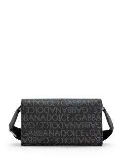 Borsa a tracolla con logo all-over