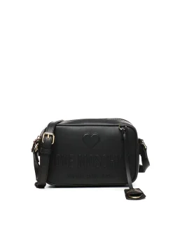 Borsa a tracolla con logo in rilievo