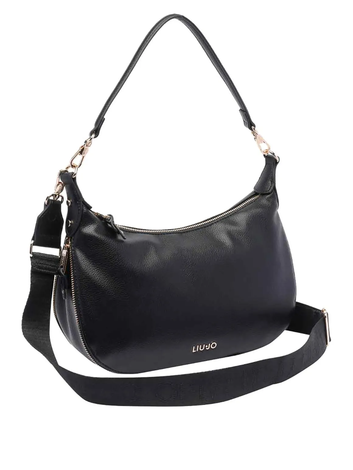 Borsa a tracolla del logo nero