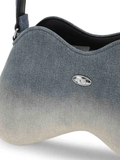 Borsa a tracolla in denim a doppia d
