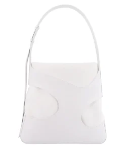 Borsa a tracolla in pelle e tela