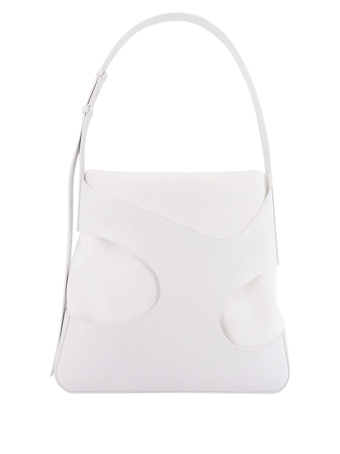 Borsa a tracolla in pelle e tela
