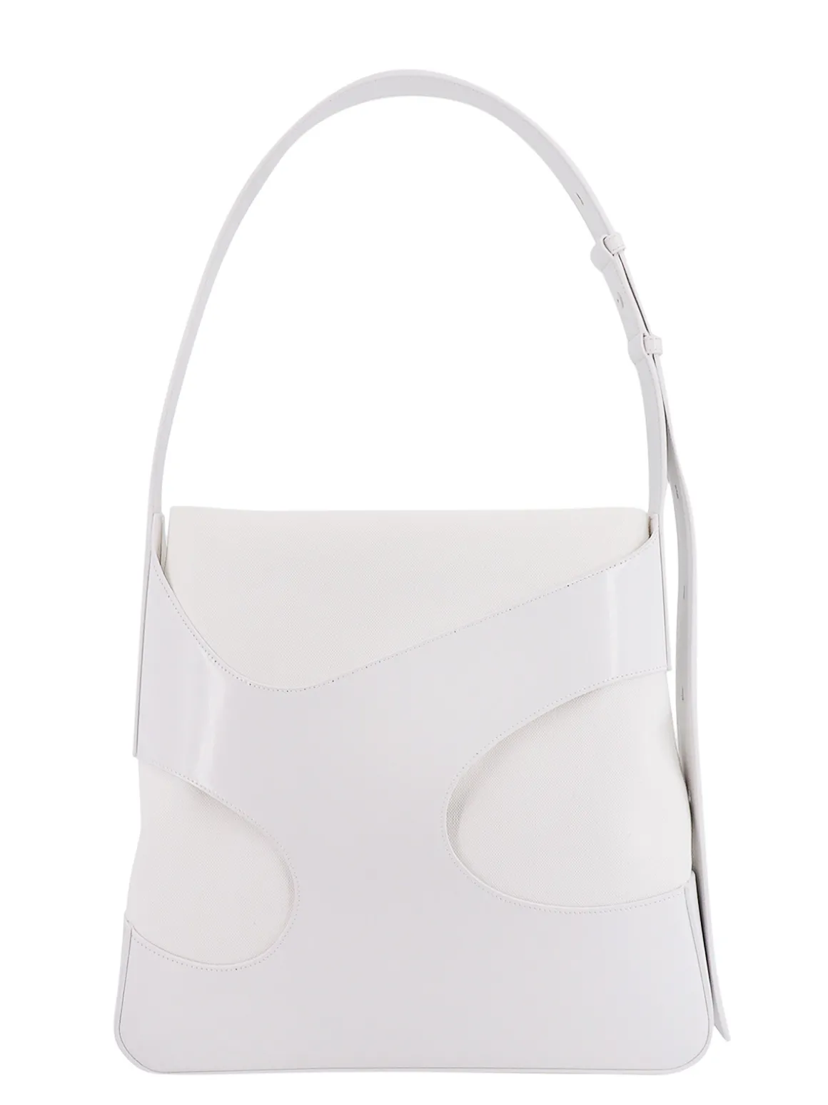 Borsa a tracolla in pelle e tela