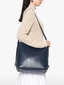 Borsa a tracolla in pelle blu