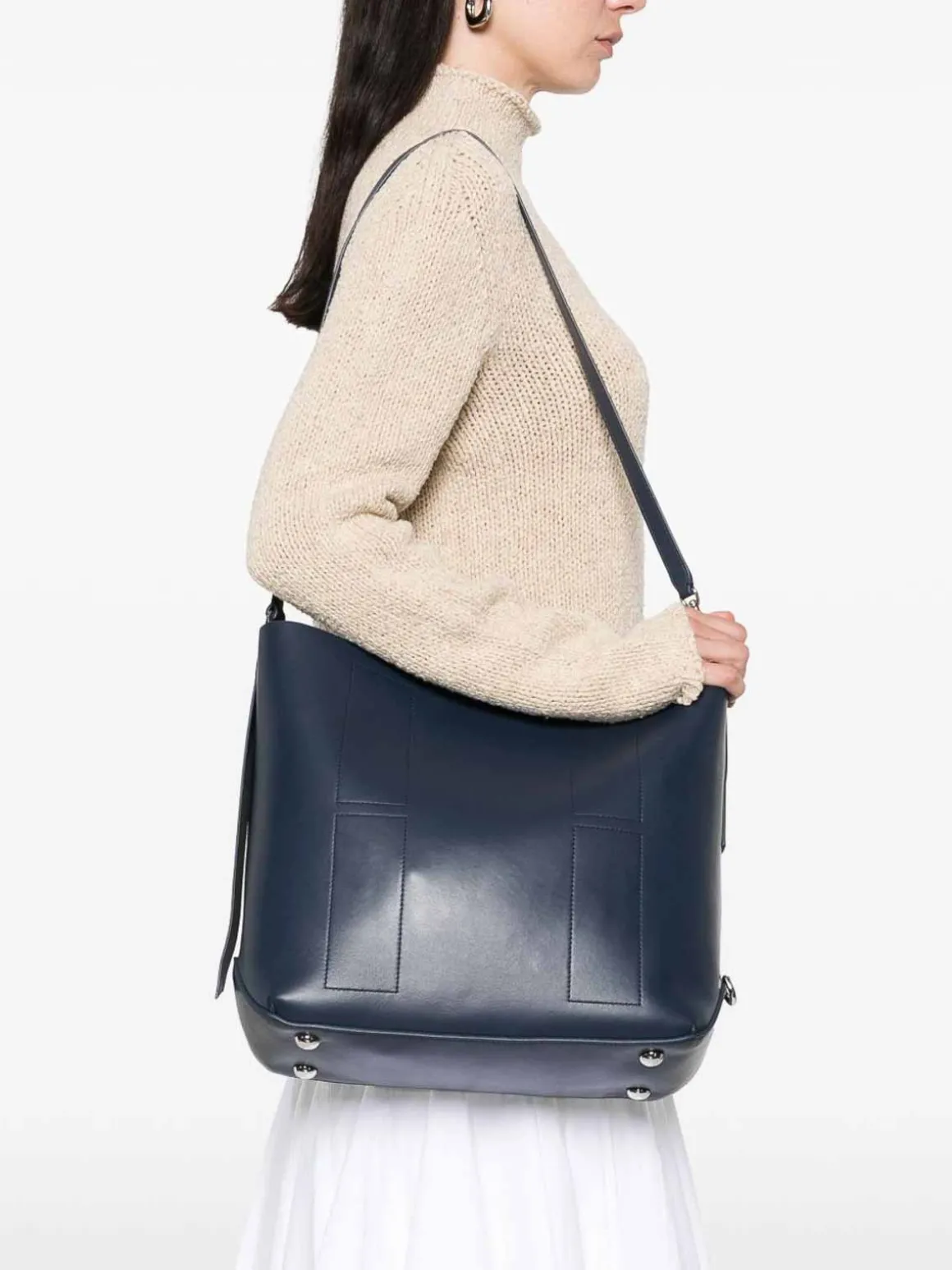 Borsa a tracolla in pelle blu