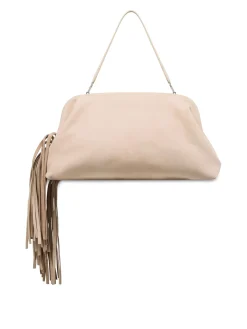 Borsa a tracolla in pelle di vitello beige