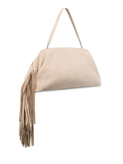 Borsa a tracolla in pelle di vitello beige