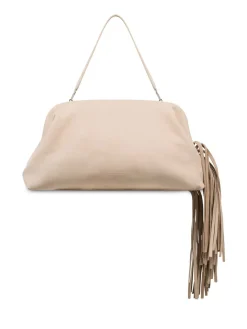 Borsa a tracolla in pelle di vitello beige