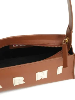 Borsa a tracolla in pelle marrone