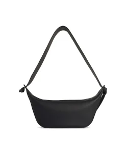 Borsa a tracolla in pelle nera con nodo
