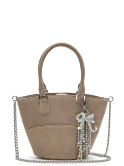 Borsa A Tracolla In Suede Con Charms