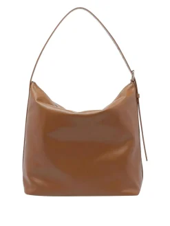 Borsa a tracolla marrone vera