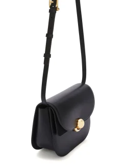 Borsa A Tracolla Sfera Nero In Pelle Liscia