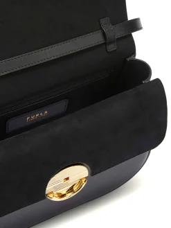 Borsa A Tracolla Sfera Nero In Pelle Liscia