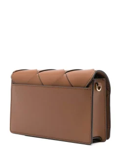 Borsa a traversa di vitello marrone cammello