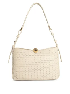 Borsa a traversa media morbida in pelle crema