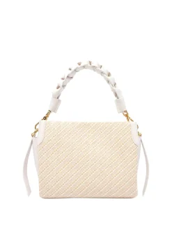 Borsa di paglia Bicolor bianca