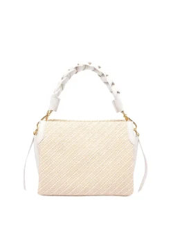Borsa di paglia Bicolor bianca