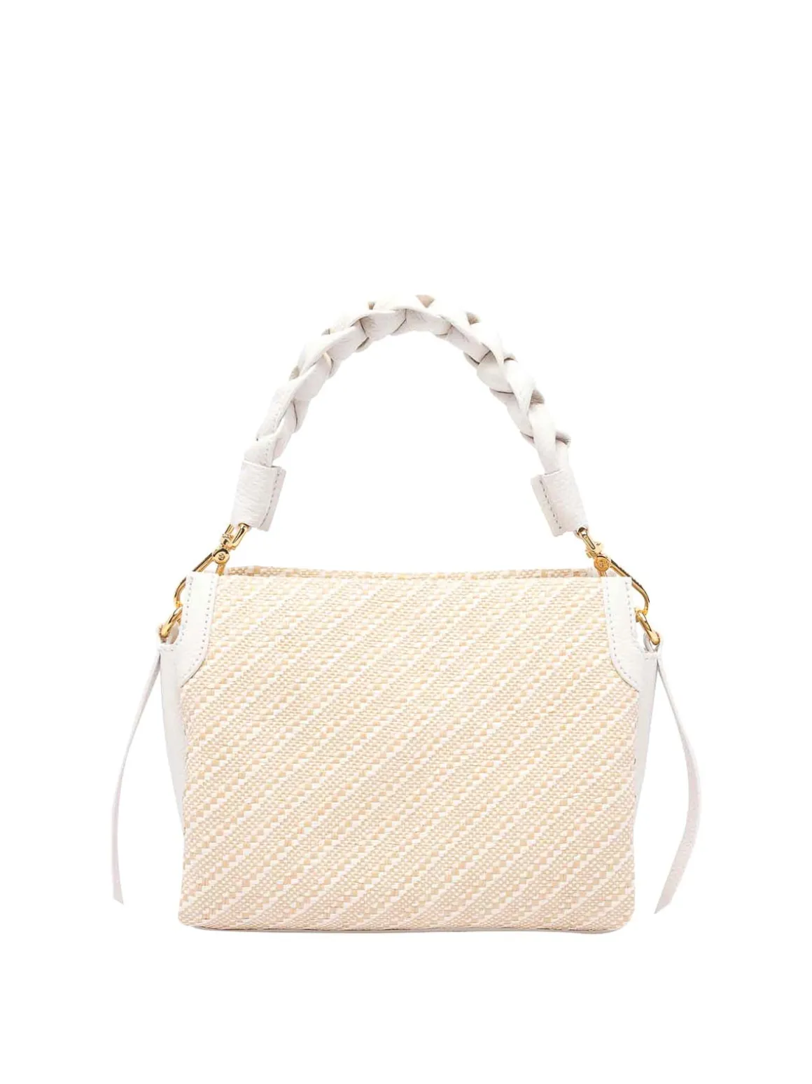 Borsa di paglia Bicolor bianca