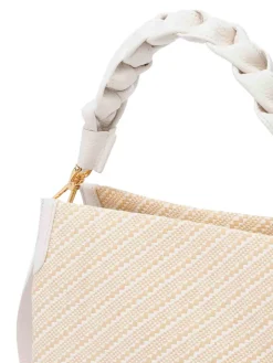 Borsa di paglia Bicolor bianca
