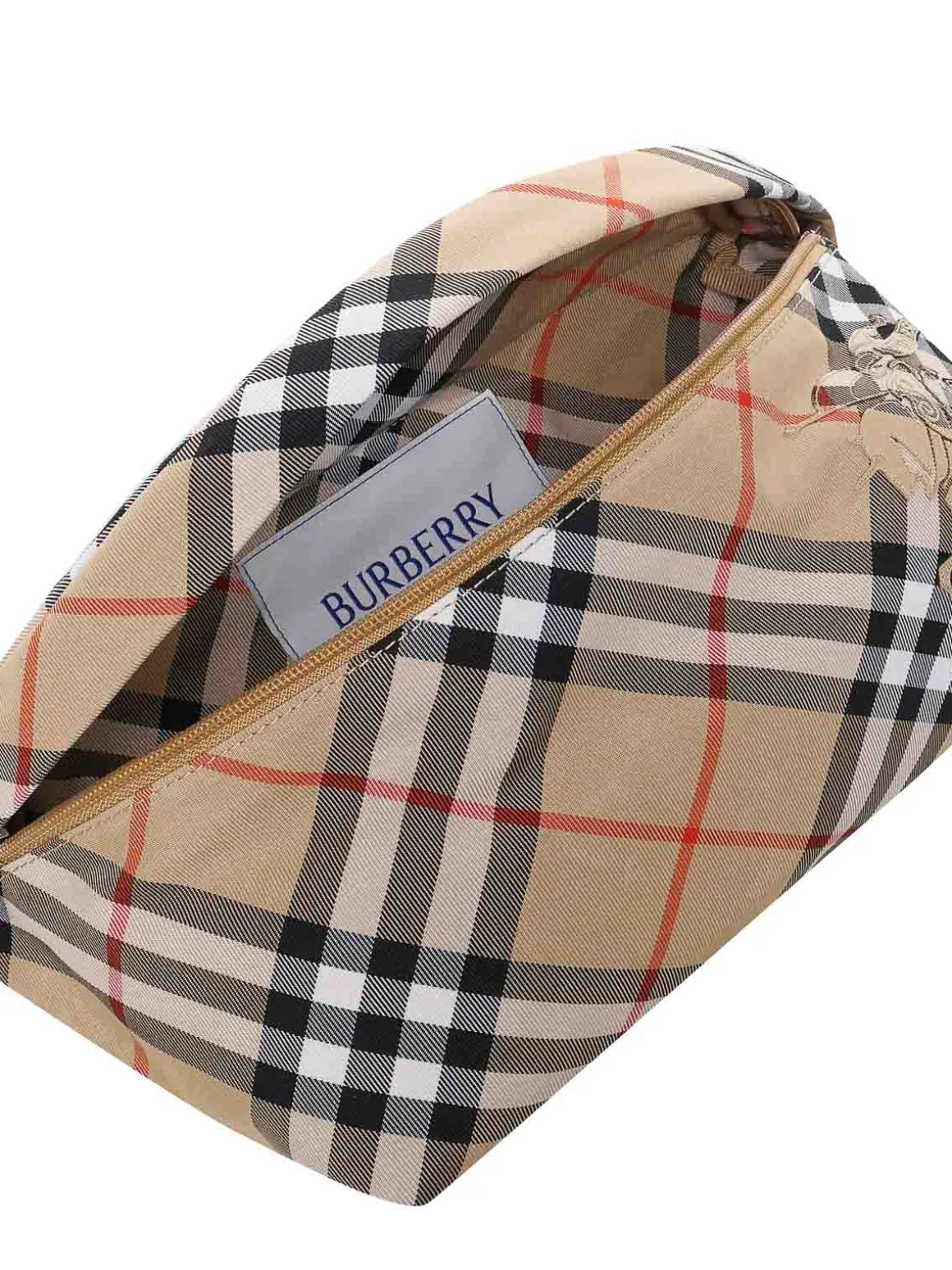 Borsa in nylon con motivo check vintage