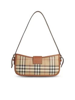 Borsa in pelle beige con imbracatura