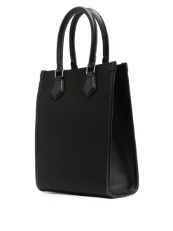 Borsa in pelle con logo frontale