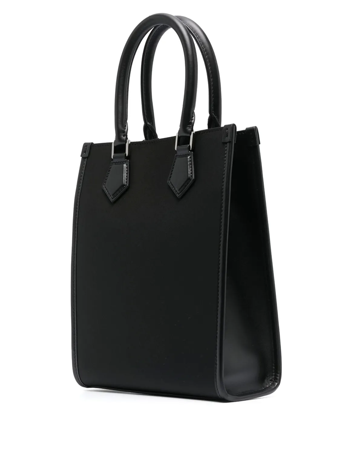 Borsa in pelle con logo frontale