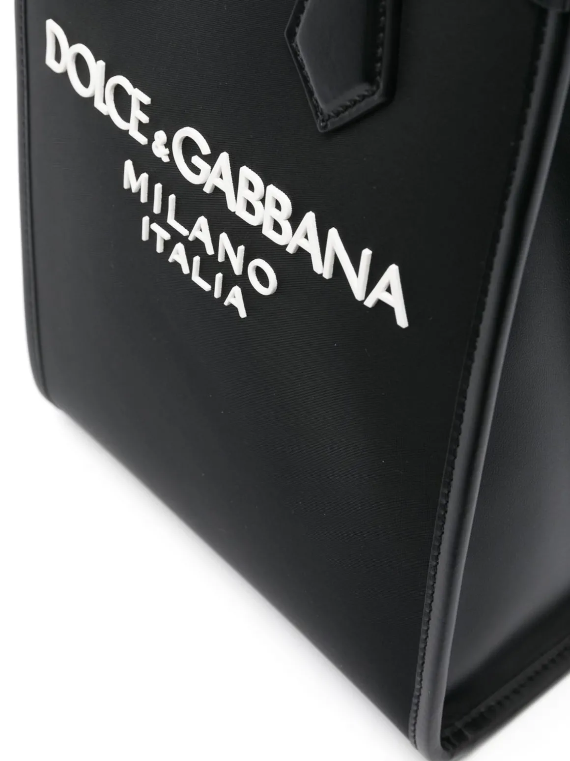 Borsa in pelle con logo frontale