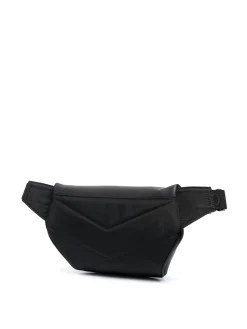 Borsa in pelle con placca logo