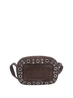 Borsa in pelle scamosciata marrone