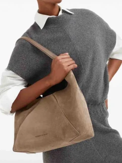 Borsa in pelle scamosciata