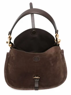 Borsa in pelle scamosciata marrone