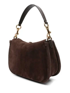 Borsa in pelle scamosciata marrone