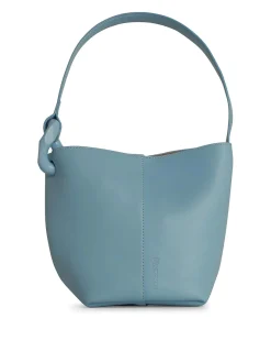 Borsa per secchio angolare in pelle azzurra
