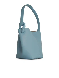 Borsa per secchio angolare in pelle azzurra