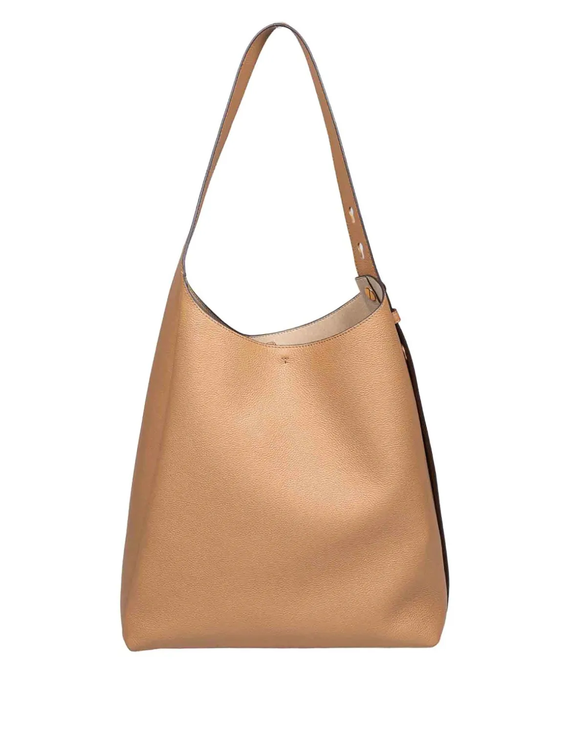 Borsa romy hobo in pelle di colore tiramisu